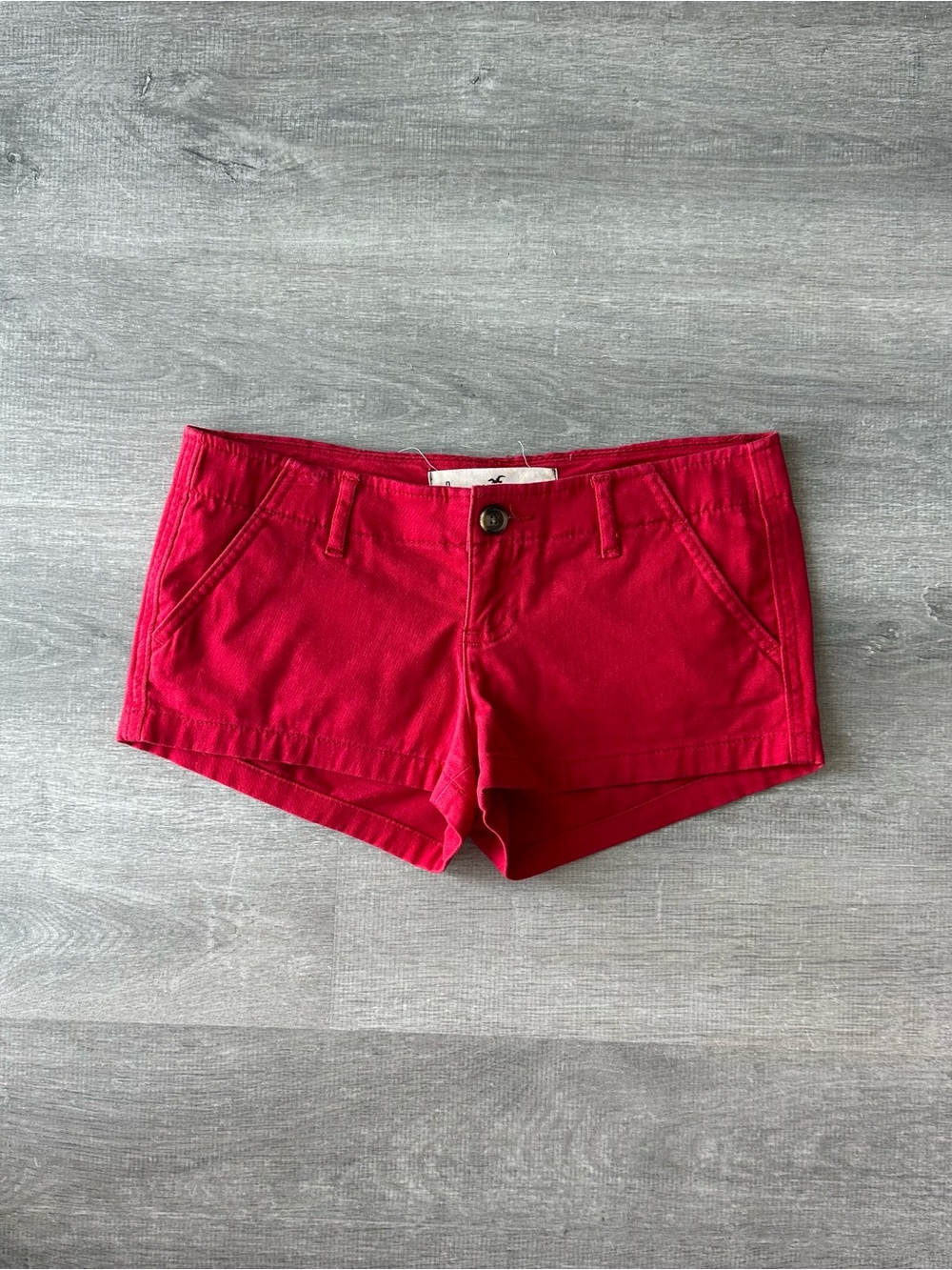 Y2K 2000s Red Hollister Low Rise Mini Shorts